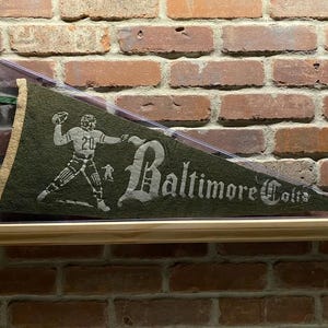 Rare 1950s Baltimore Colts NFL Large Vintage Pennant – Authentic Sports Memorabilia