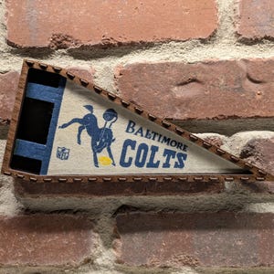 Framed 1970s Baltimore Colts NFL Mini Vintage Pennant – Authentic Sports Memorabilia