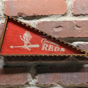 Framed 1960s Cincinnati Reds Red Legs MLB Vintage Mini Pennant – Authentic Sports Memorabilia
