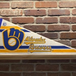 Milwaukee Brewers MLB grote vintage wimpel jaren 90 – Authentieke sportmemorabilia