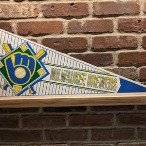 Milwaukee Brewers MLB grote vintage wimpel jaren 90 - Authentieke sportmemorabilia
