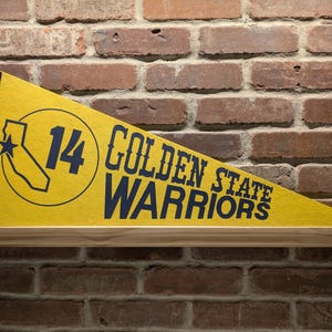 1970s Golden State Warriors NBA Large Vintage Pennant - Authentic Sports Memorabilia