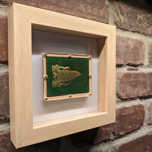 1930s Framed Baylor University Bears Pennant Patch - Leather Premium - Vintage College Memorabilia – Authentic Sports Memorabilia