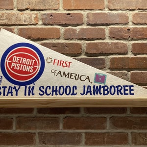 1990s Detroit Pistons NBA Large Vintage Pennant – Authentic Sports Memorabilia