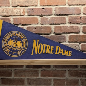 1970s Notre Dame Fighting Irish NCAA Large Vintage Pennant - Authentic Sports Memorabilia