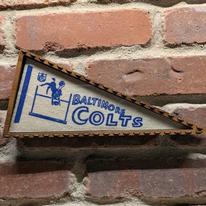 Framed 1960s Baltimore Colts NFL Vintage Mini Pennant – Authentic Sports Memorabilia