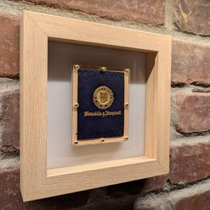 1930s Framed Franklin & Marshall College Pennant Patch - Leather Premium - Vintage College Memorabilia – Authentic Sports Memorabilia
