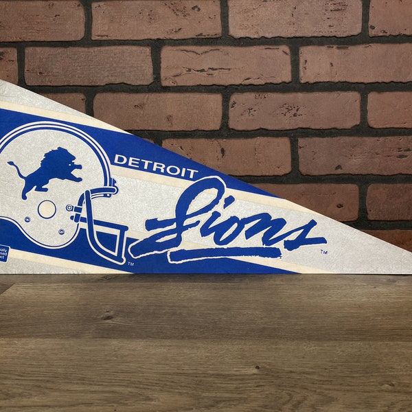 1990's Detroit Lions NFL Large Vintage Pennant