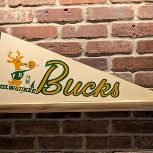 1980s Milwaukee Bucks NBA Vintage Wimpel aus den 80er Jahren