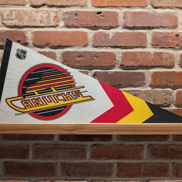 1980s Vancouver Canucks NHL Large Vintage Pennant - Authentic Sports Memorabilia