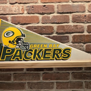 1990s Green Bay Packers NFL Large Vintage Pennant - Authentic Sports Memorabilia