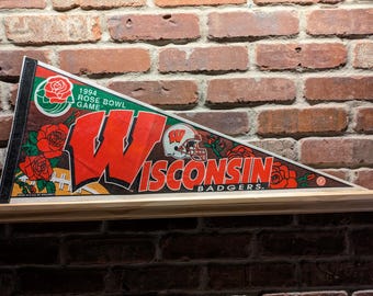 1994 Wisconsin University Badgers Rose Bowl - NCAA Large Vintage Pennant - Authentic Collegiate Sports Memorabilia