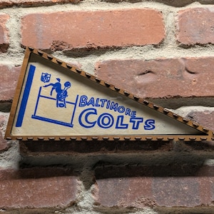 Framed 1970s Baltimore Colts NFL Mini Vintage Pennant – Authentic Sports Memorabilia