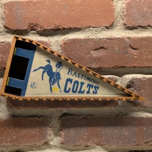 Framed 1970s Baltimore Colts NFL Mini Vintage Pennant – Authentic Sports Memorabilia