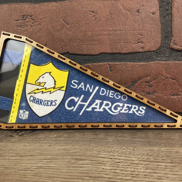 Framed 1970's San Diego Chargers NFL Mini Vintage Pennant
