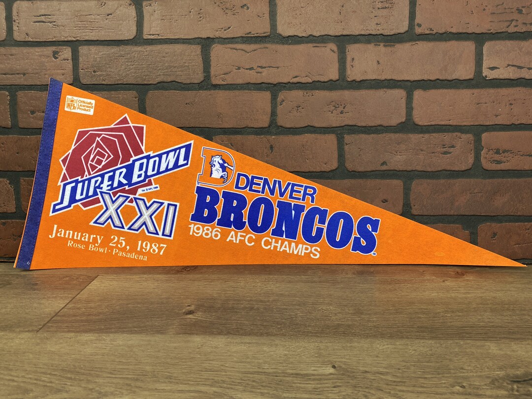 1986 Denver Broncos Super Bowl XXI Large Vintage Pennant - Etsy