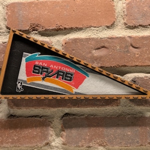 Framed 1990&#39;s San Antonio Spurs NBA Vintage Mini Pennant – Authentic Sports Memorabilia