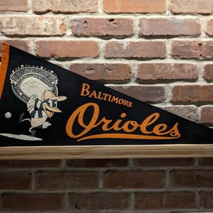 1960s Baltimore Orioles MLB Large Vintage Pennant - Authentic Sports Memorabilia