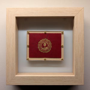 1930s Framed Stanford University Pennant Patch - Leather Premium - Vintage College Memorabilia – Authentic Sports Memorabilia