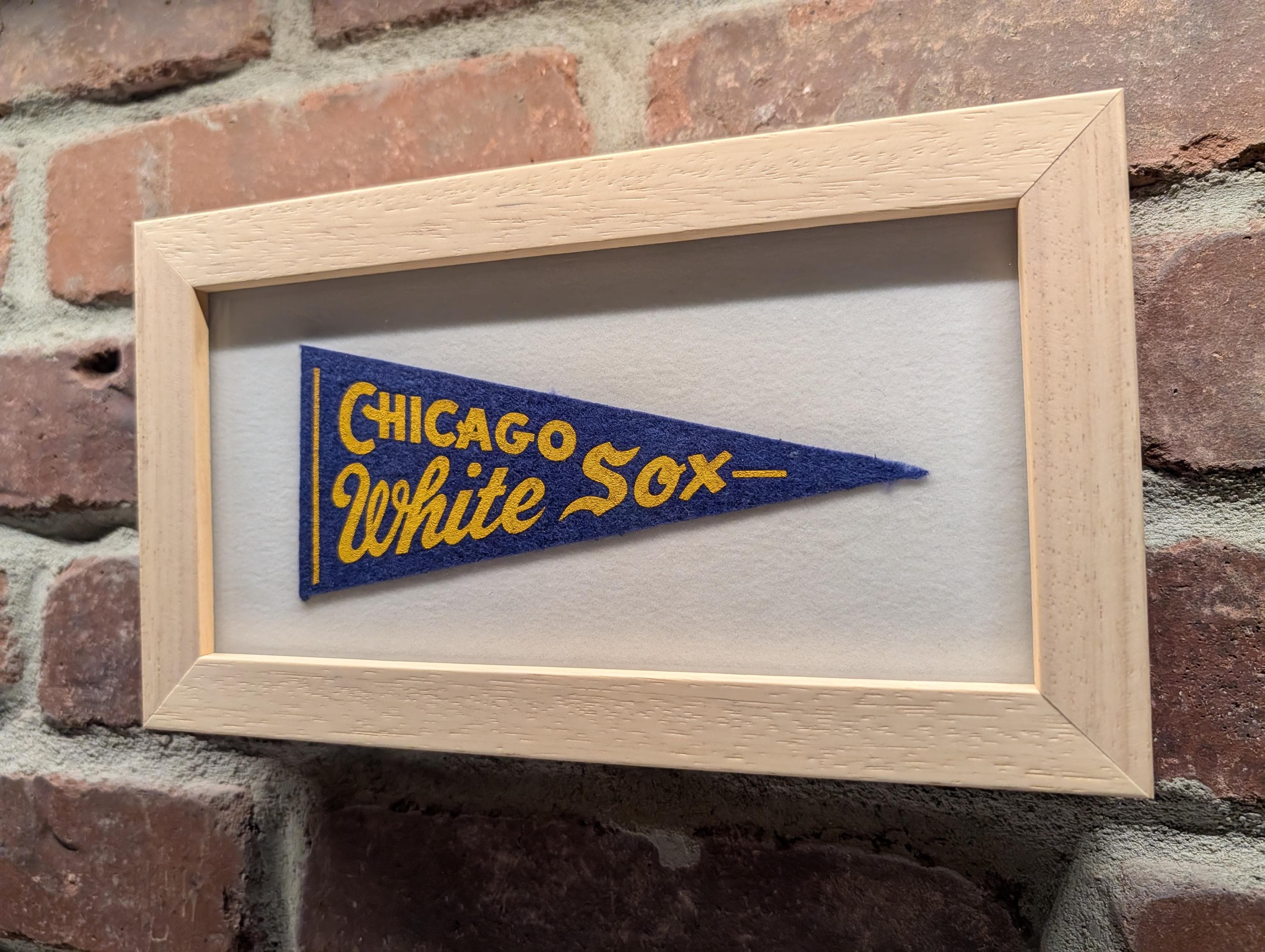 Framed 1950s Chicago White Sox MLB Vintage Mini Pennant