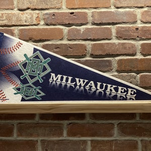 Milwaukee Brewers MLB grote vintage wimpel jaren 90 – Authentieke sportmemorabilia