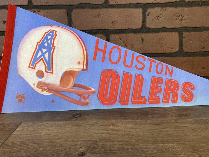 1970's Houston Oilers Large Vintage Pennant Etsy