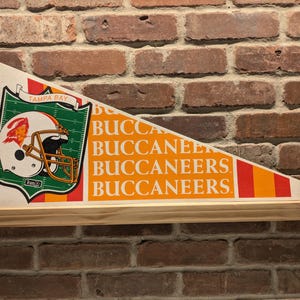 1980s Tampa Bay Buccaneers NFL Large Vintage Pennant - Authentic Sports Memorabilia