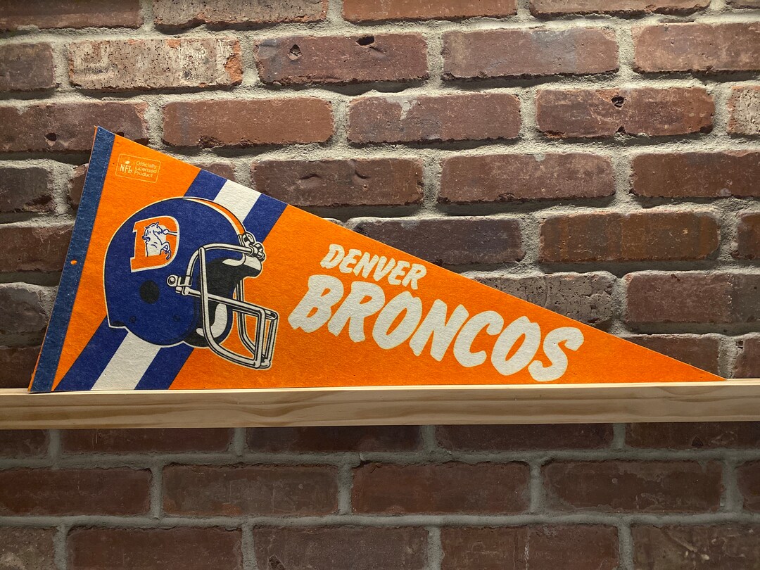 1980's Denver Broncos NFL Large Vintage Pennant Etsy