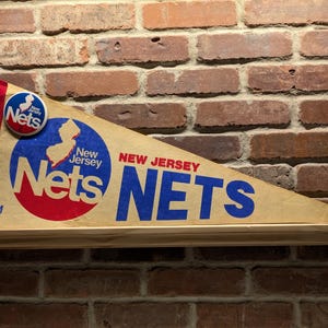 1970s New Jersey Nets NBA Large Vintage Pennant – Authentic Sports Memorabilia