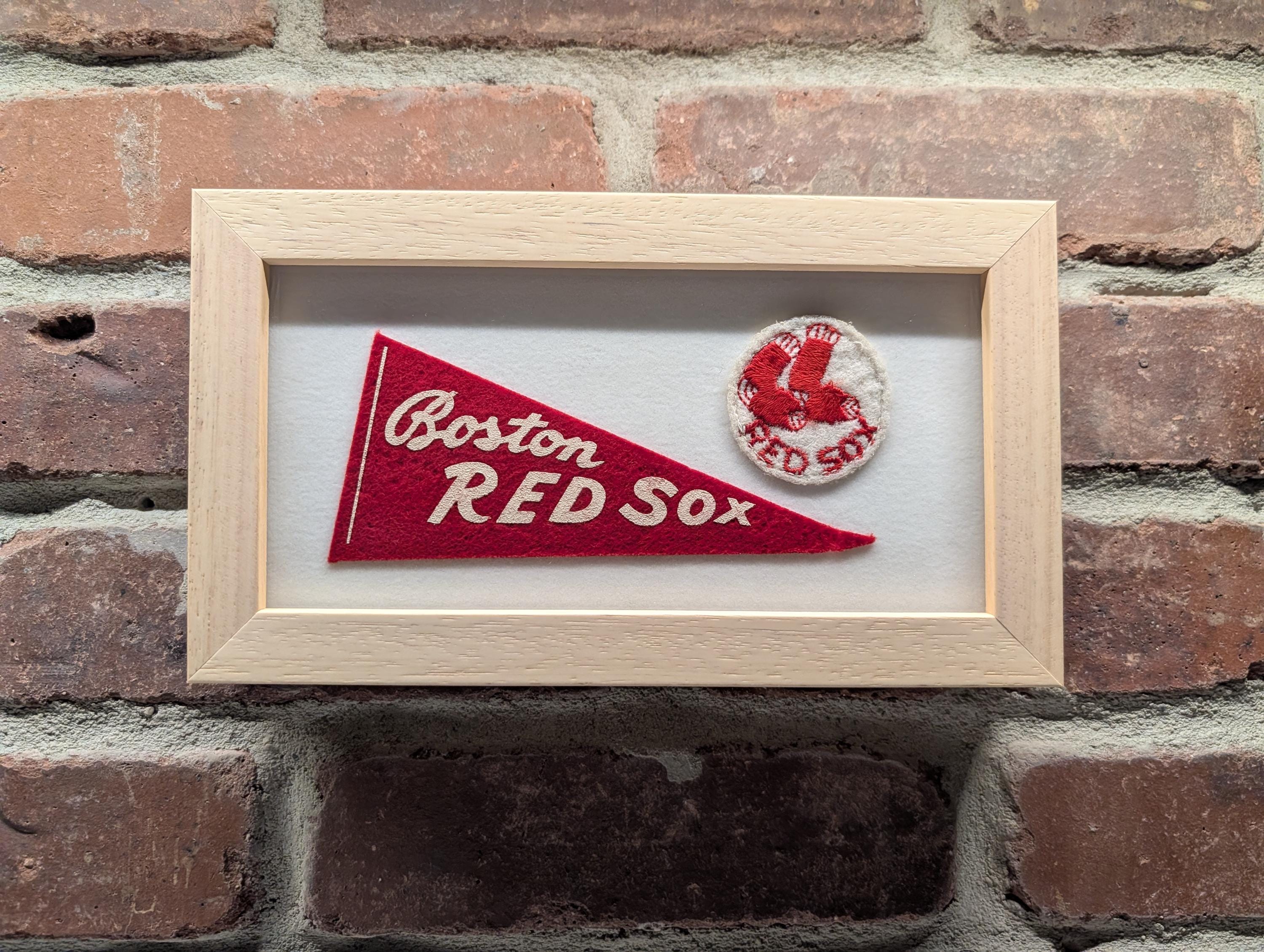 Framed 1950s Boston Red Sox MLB Vintage Mini Pennant - Authentic