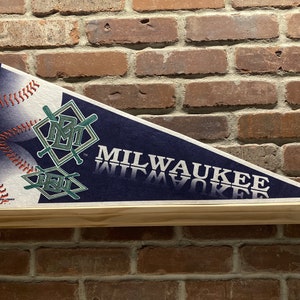 Milwaukee Brewers MLB grote vintage wimpel jaren 90 – Authentieke sportmemorabilia