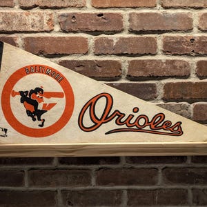 1970s Baltimore Orioles MLB Large Vintage Pennant - Authentic Sports Memorabilia