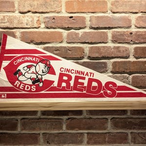 1980s Cincinnati Reds MLB Large Vintage Pennant - Authentic Sports Memorabilia