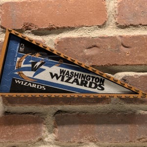 Framed 1990s Washington Wizards NBA Vintage Mini Pennant – Authentic Sports Memorabilia