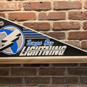 1990s Tampa Bay Lightning NHL Large Vintage Pennant - Authentic Sports Memorabilia