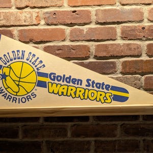 1980s Golden State Warriors NBA Large Vintage Pennant - Authentic Sports Memorabilia