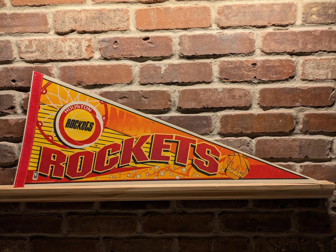 1990s Houston Rockets NBA Large Vintage Pennant – Authentic Sports ...