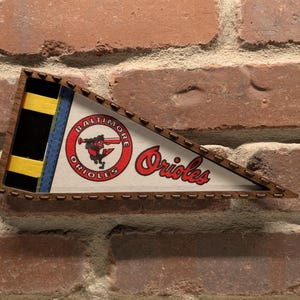 Framed 1970s Baltimore Orioles MLB Vintage Mini Pennant – Authentic Sports Memorabilia