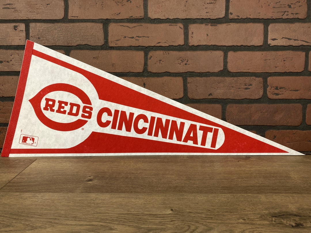 1980s Cincinnati Reds MLB Large Vintage Pennant - Authentic Sports ...