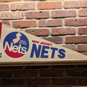 1980s New Jersey Nets NBA Large Vintage Pennant – Authentic Sports Memorabilia