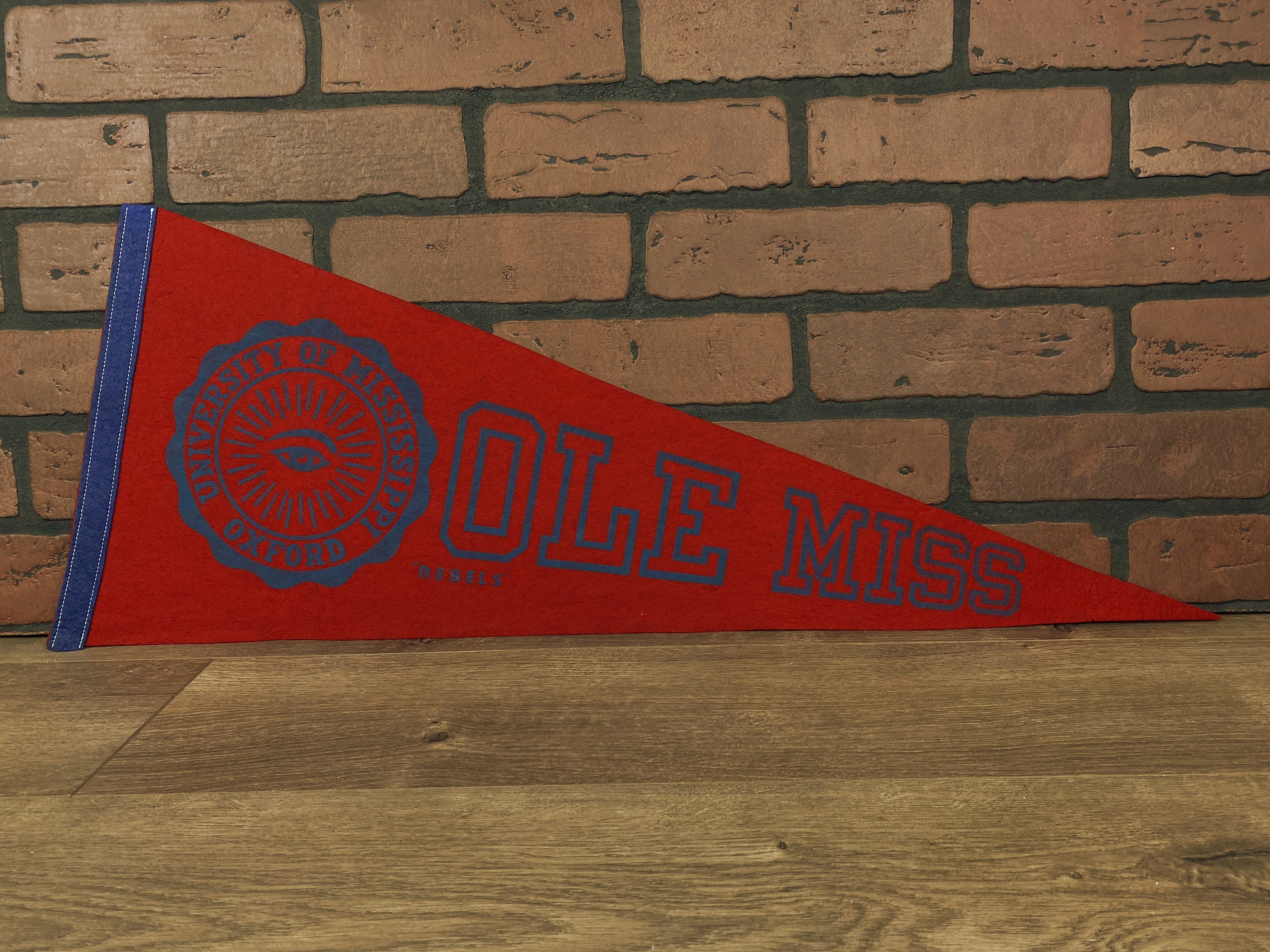 Vintage College Pennant lot of 3 with Ole Miss Flag