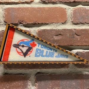 Framed 1980s Toronto Blue Jays MLB Vintage Mini Pennant – Authentic Sports Memorabilia