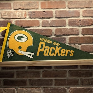 1970s Green Bay Packers NFL Large Vintage Pennant - Authentic Sports Memorabilia