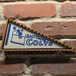 Framed 1960s Baltimore Colts NFL Vintage Mini Pennant – Authentic Sports Memorabilia