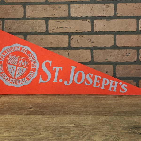 1970s St Josephs College Hawks NCAA Large Vintage Pennant