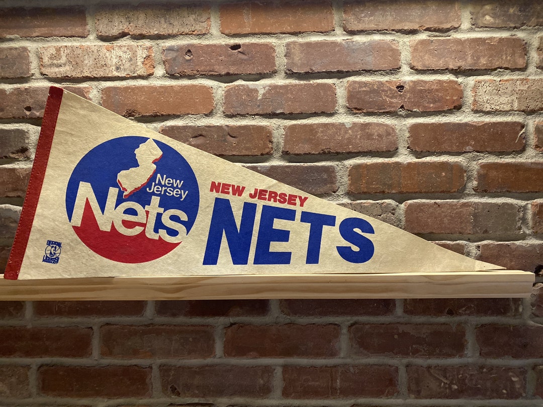 1980s New Jersey Nets NBA Large Vintage Pennant – Authentic Sports