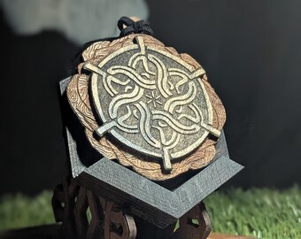 Way-Finder of the Wild. Trippy laser engraved, hand painted pendent