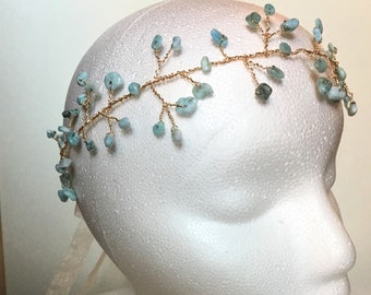 turquoise wedding headpiece