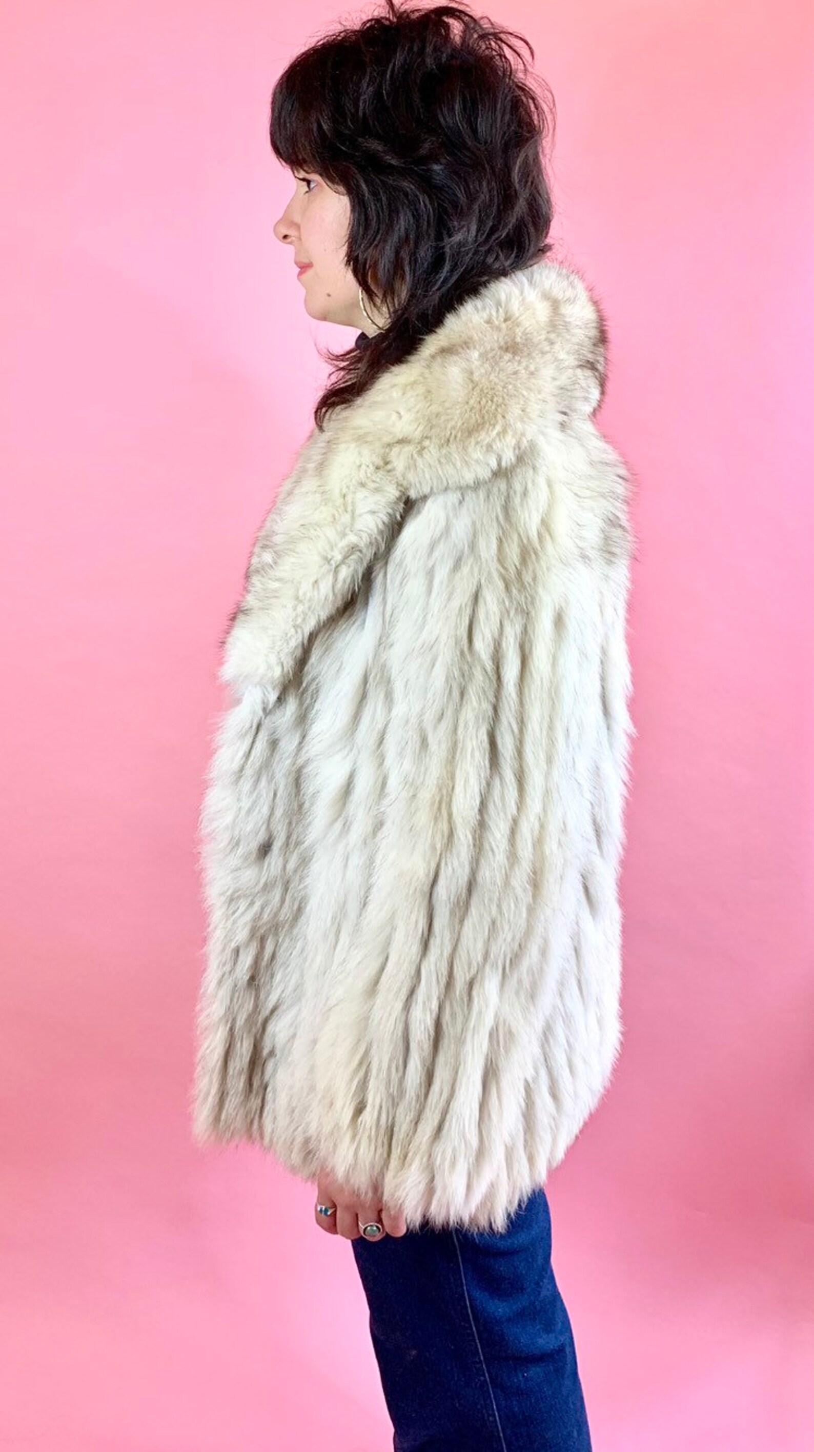 Vintage 1980s Blue Fox Fur Coat Etsy Canada