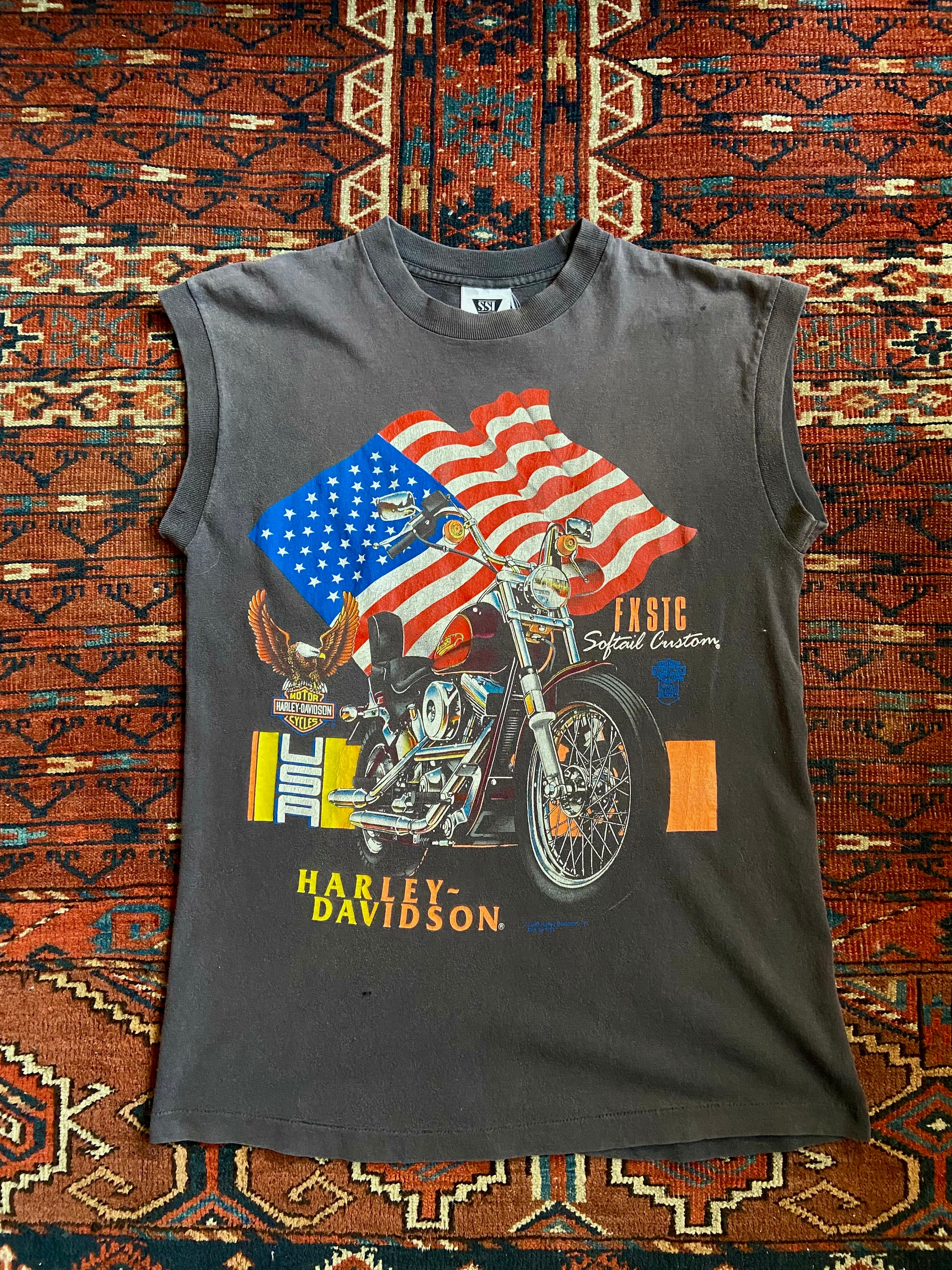 HARLEY DAVIDSON◇DISTRESSED PRINT LEATHERJACKET SLIMFIT/S/レザー